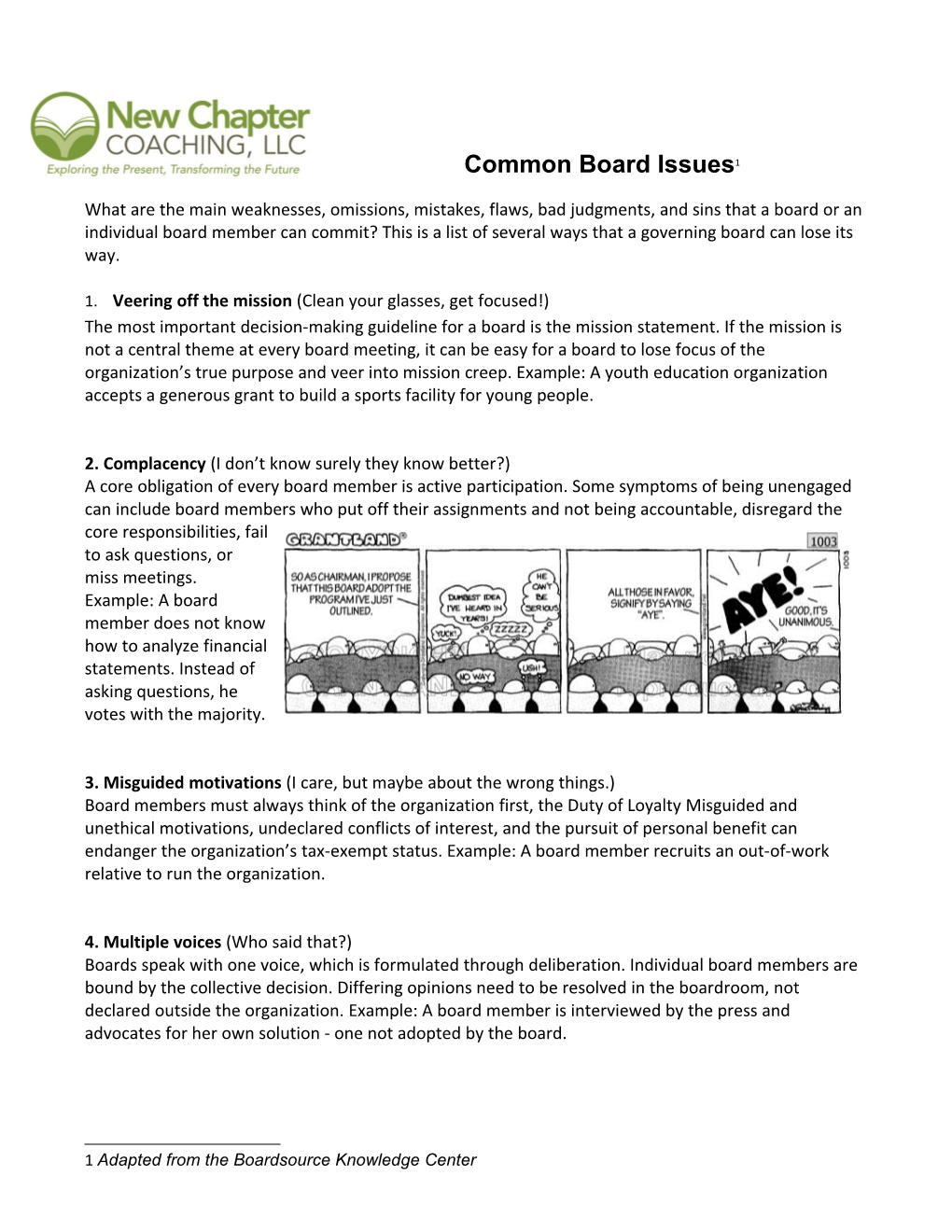 Common Board Issues 1