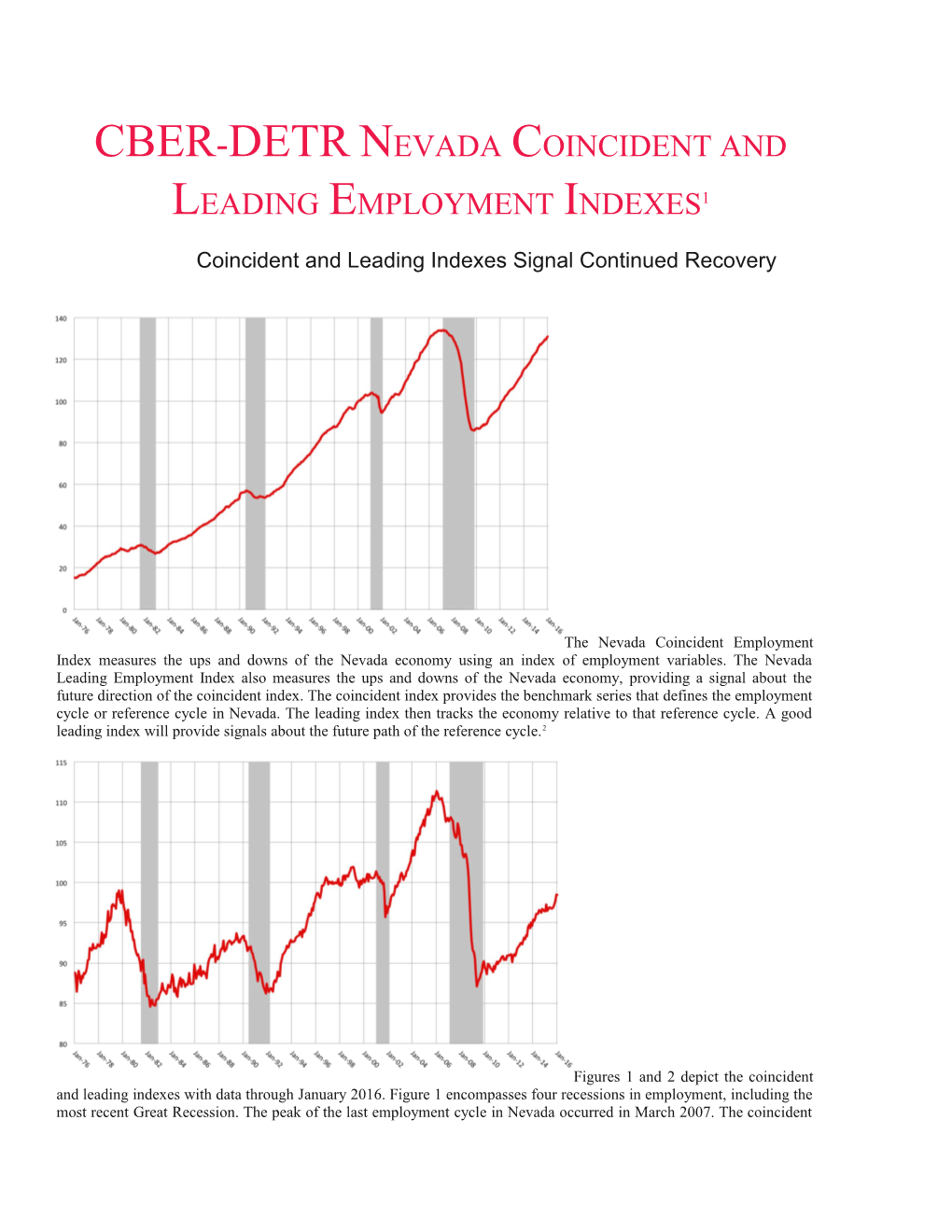 Coincident and Leading Indexes Signal Continued Recovery