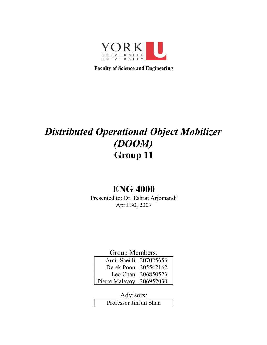 Distributed Operational Object Mobilize (DOOM)