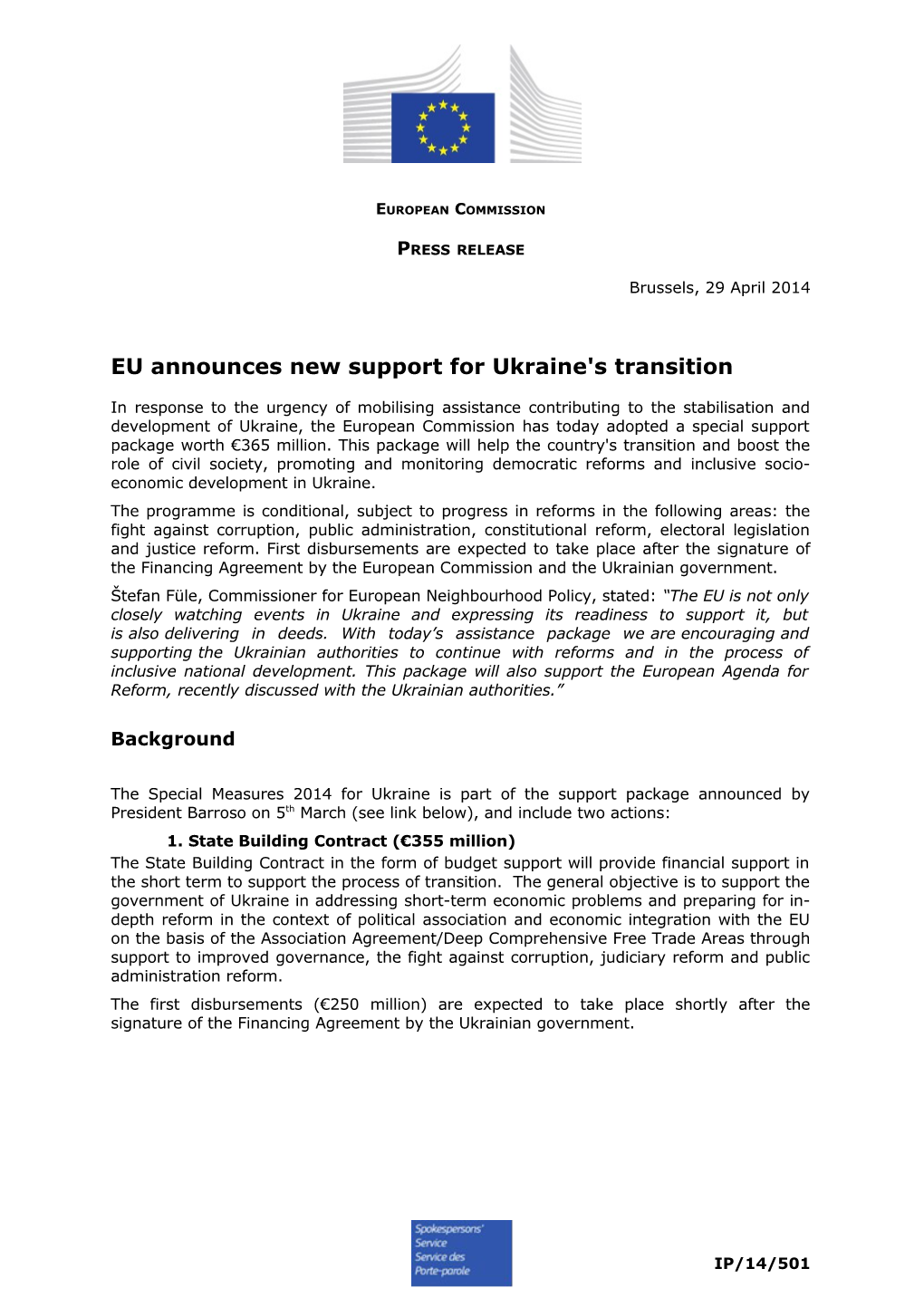 EU Announces New Support for Ukraine's Transition