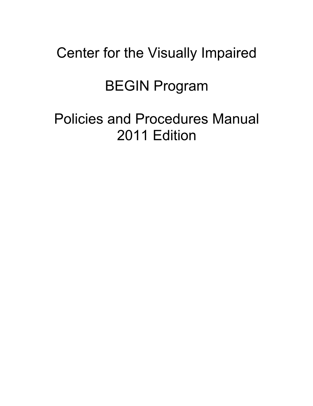 Center for the Visually Impaired