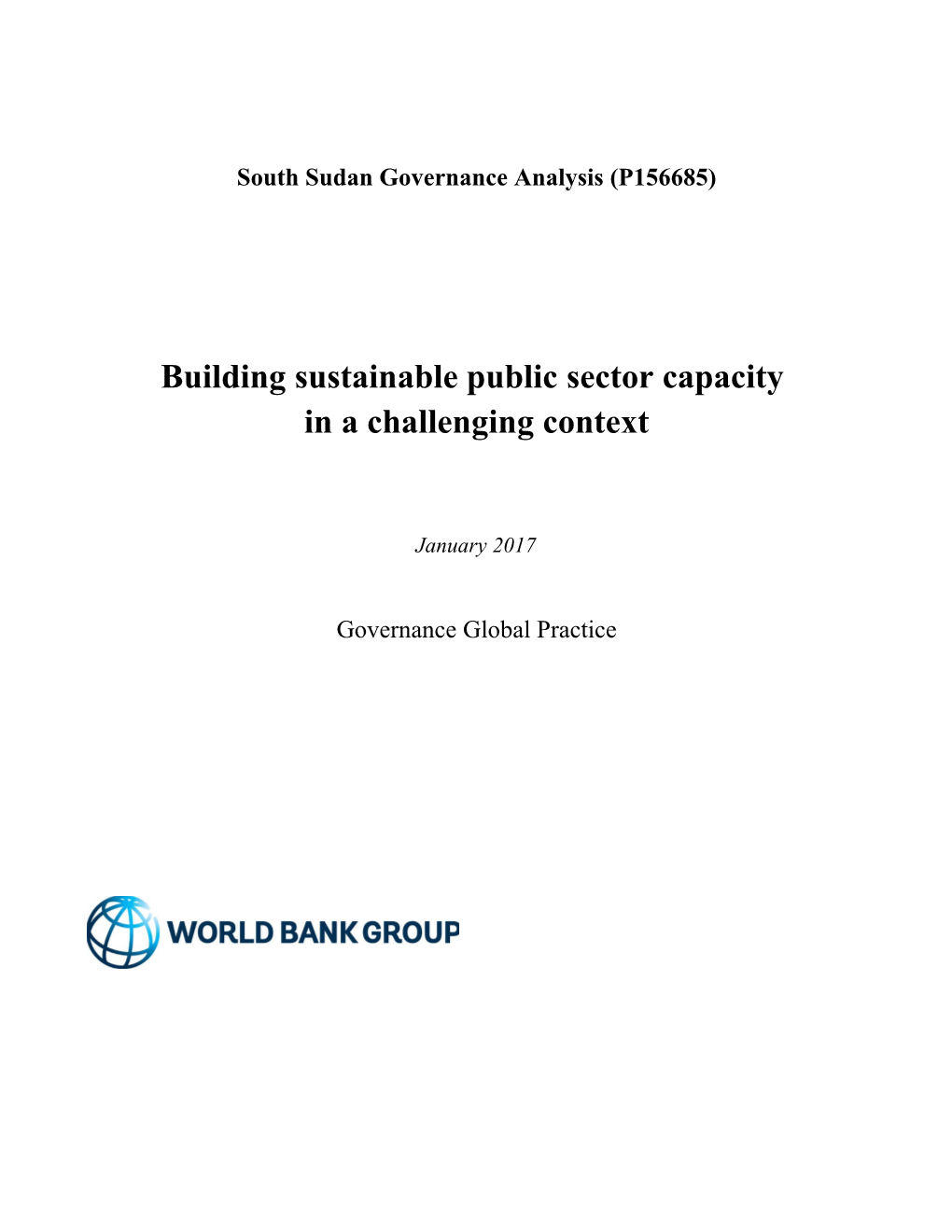 South Sudan Governance Analysis(P156685)