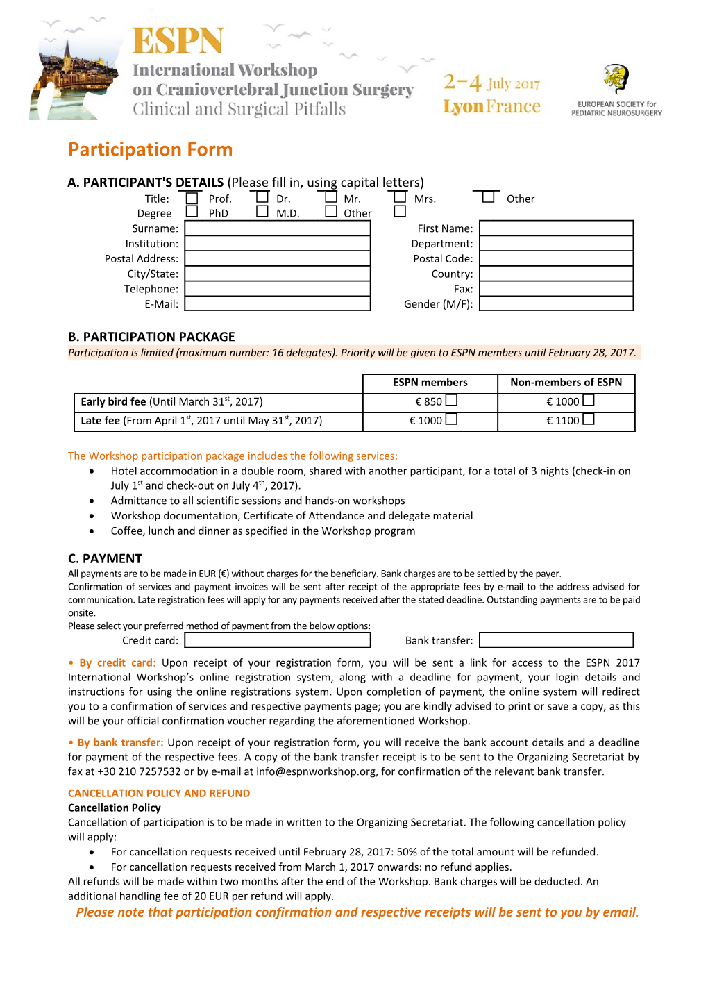 Participation Form