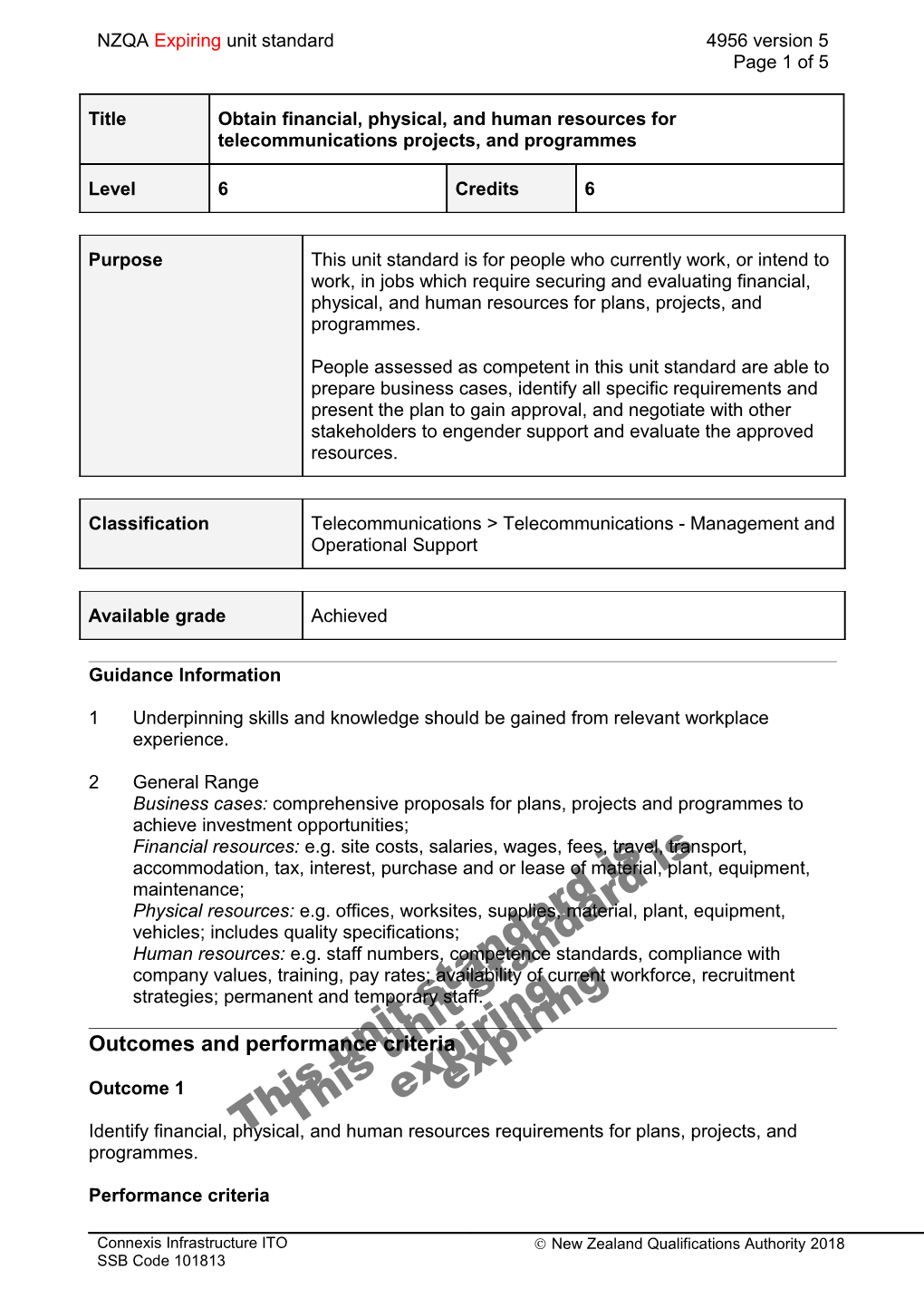 4956 Obtain Financial, Physical, and Human Resources for Telecommunications Projects, And