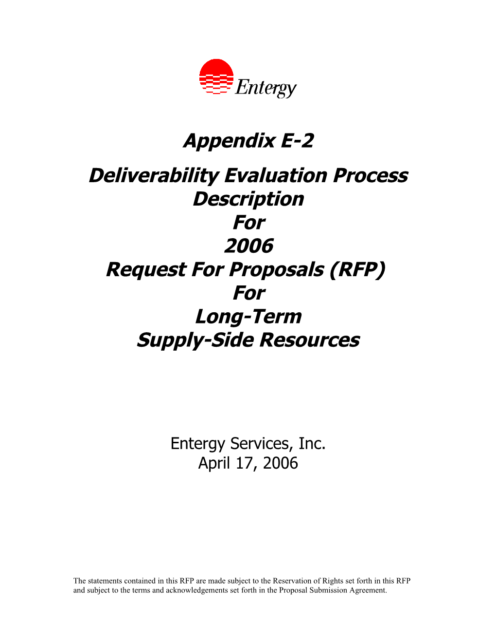 Deliverability Evaluation Methodology