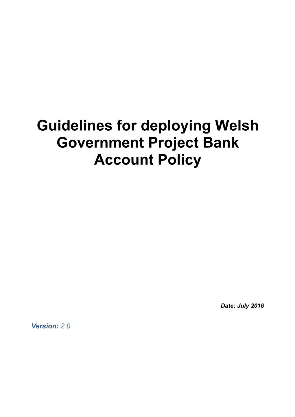 Project Bank Account Implementation Guidance