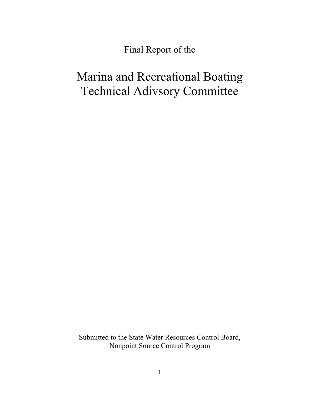 Marinas and Recreational Boating TAC Final Report