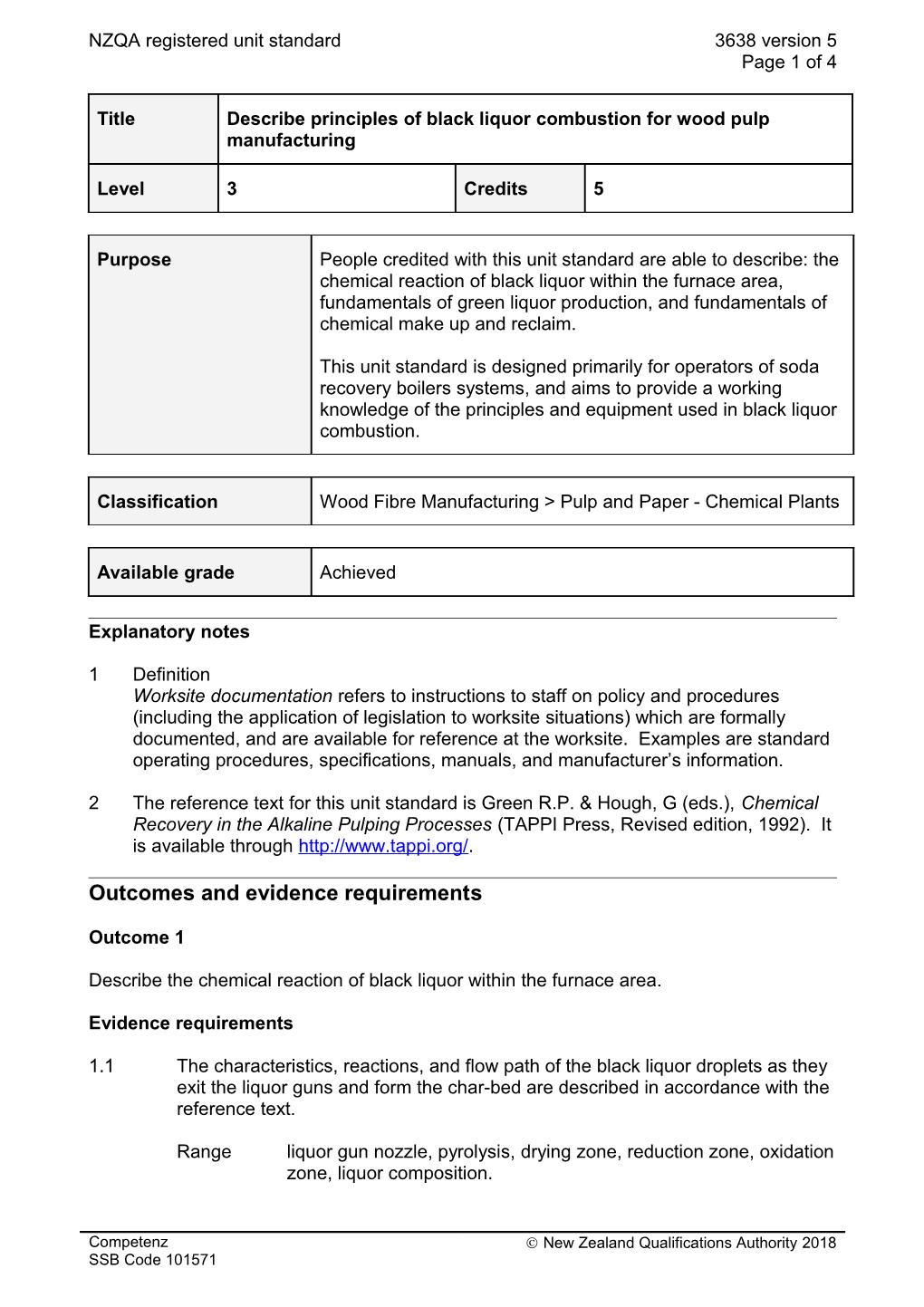 3638 Describe Principles of Black Liquor Combustion for Wood Pulp Manufacturing