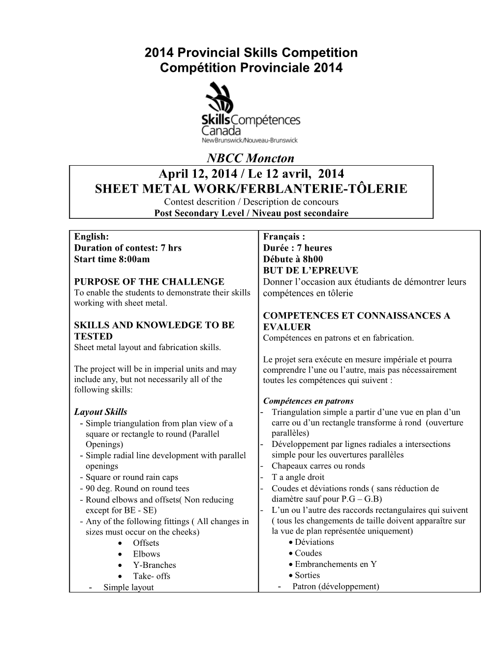 2003 Provincial Skills Competition