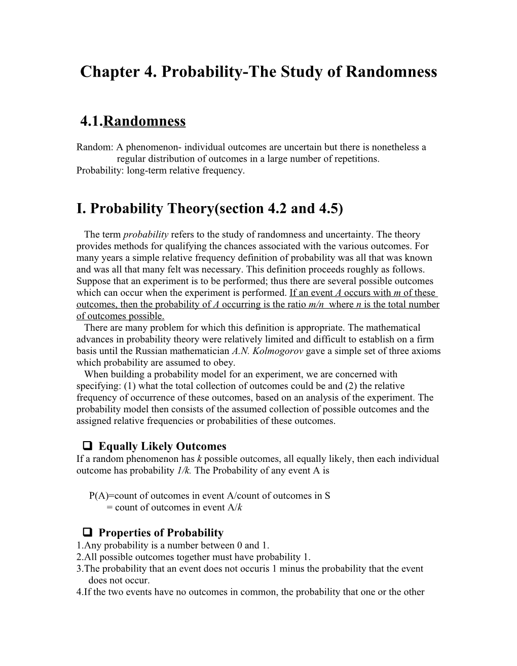Chapter 4. Probability-The Study of Randomness