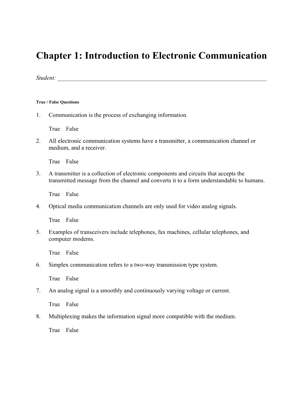 001 Chapter 1: Introduction to Electronic Communication