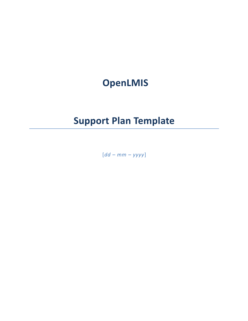 Support Plan Template