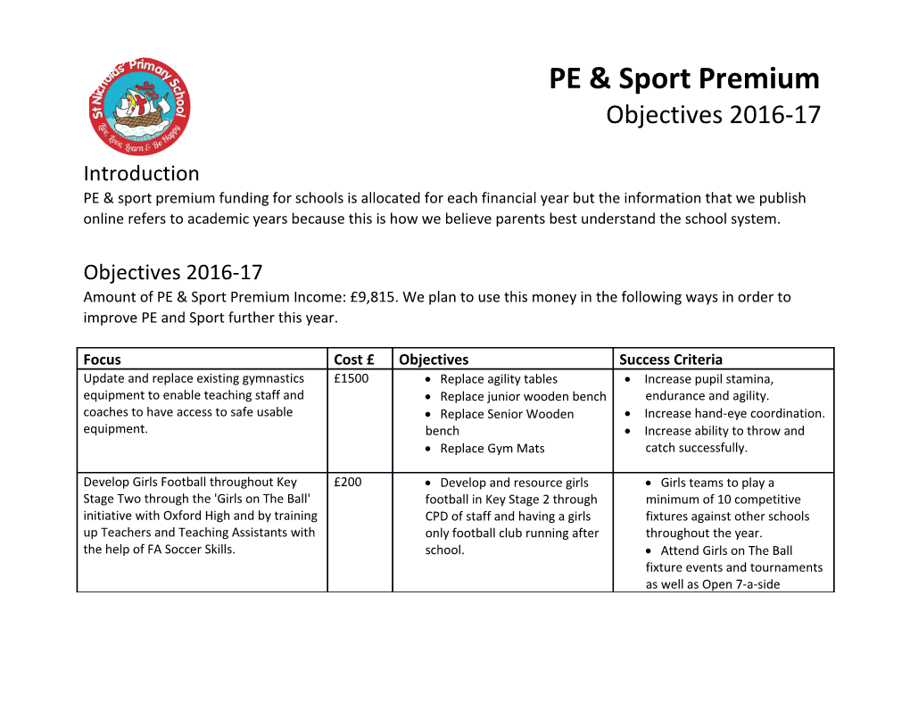 PE & Sport Premium