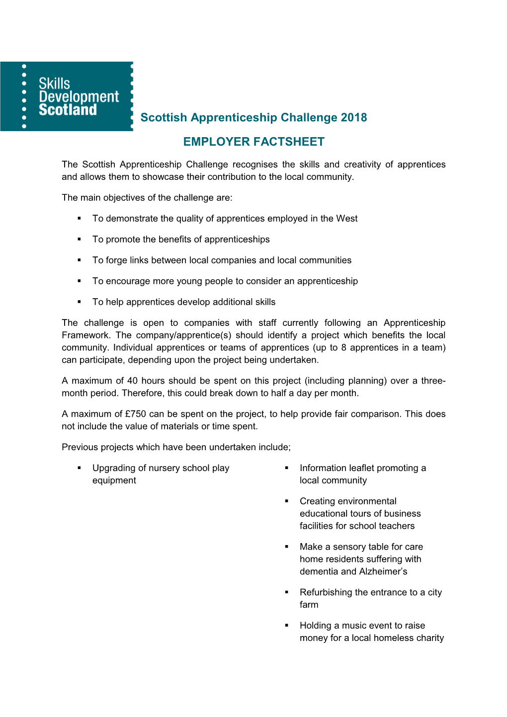 Scottish Apprenticeship Challenge 2018