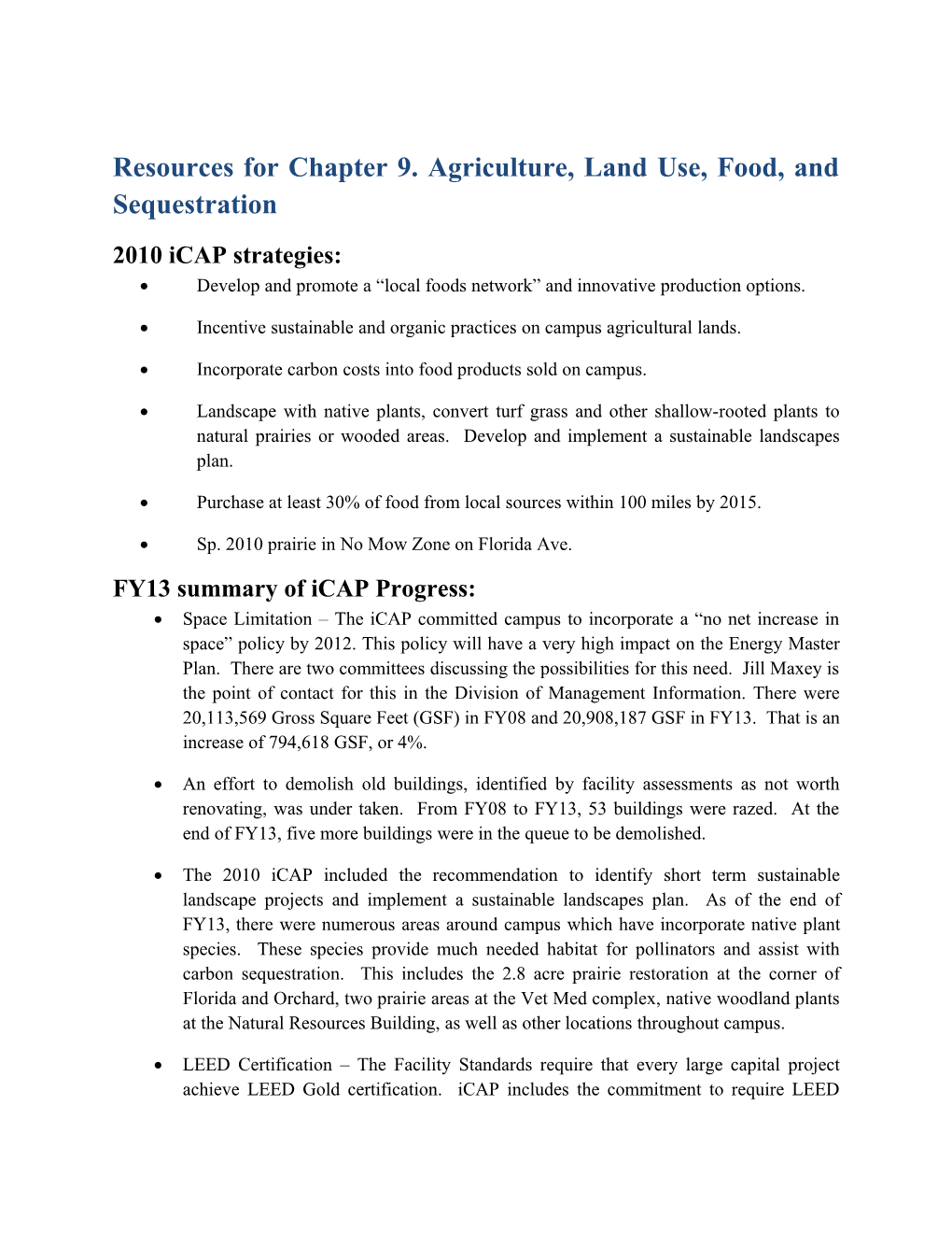 Resources for Chapter 9.Agriculture, Land Use, Food, and Sequestration