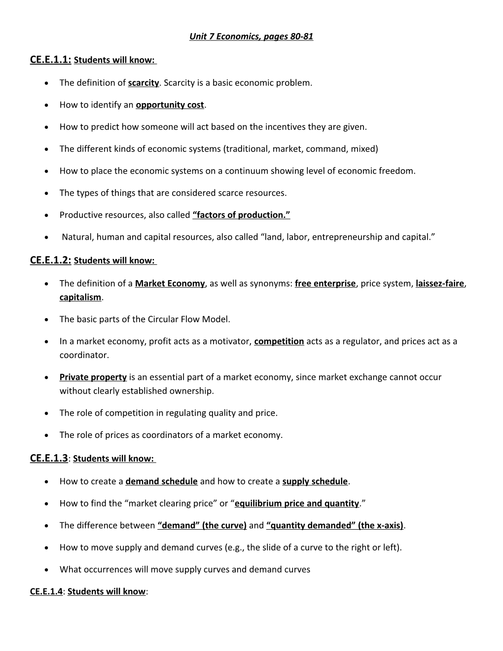 Unit 7 Economics, Pages80-81