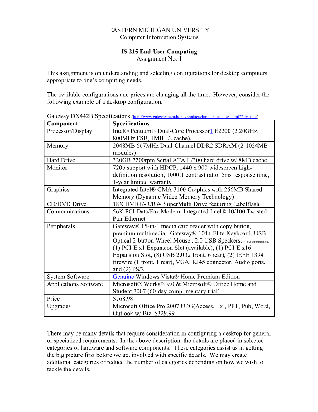 EUC Assignment No. 1