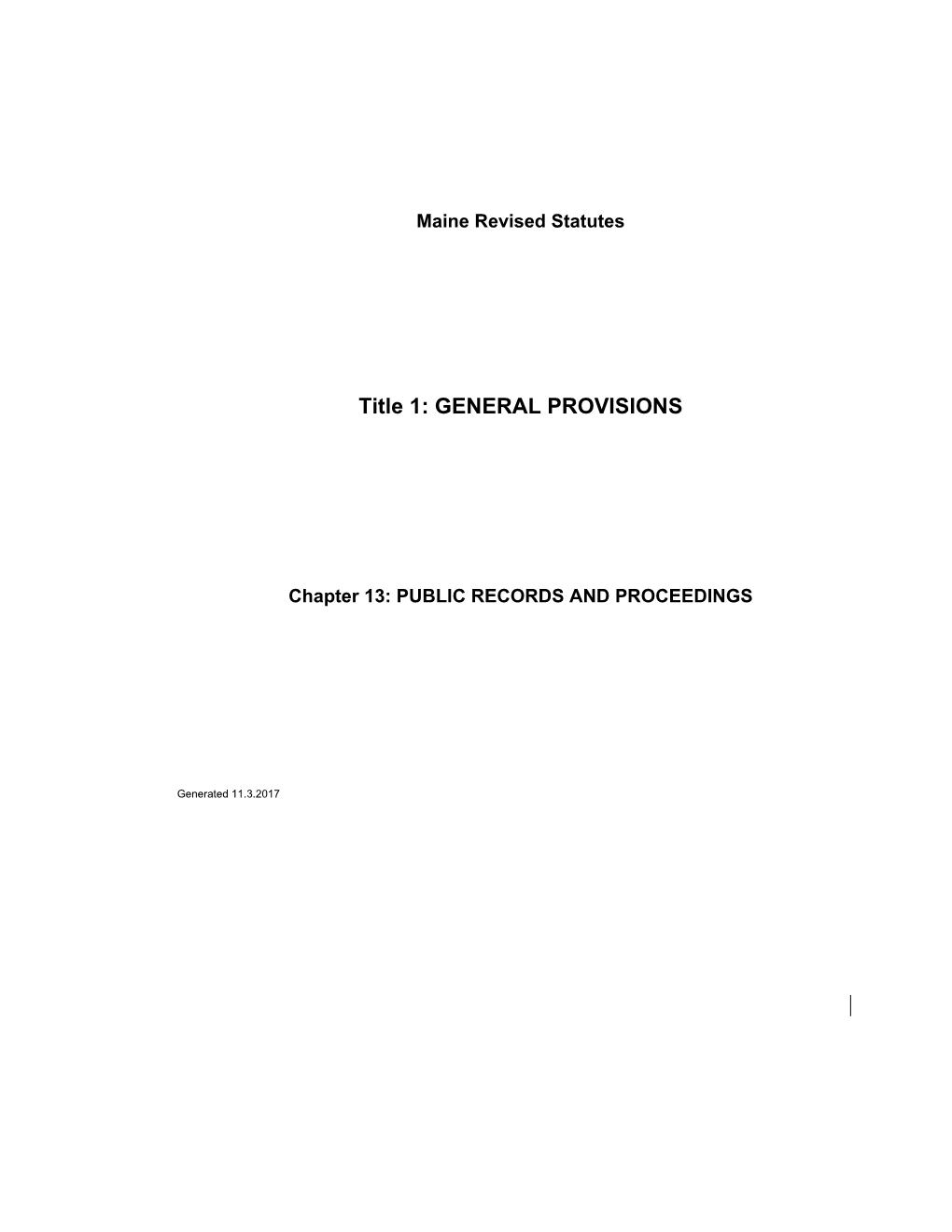 Chapter13: PUBLIC RECORDS and PROCEEDINGS