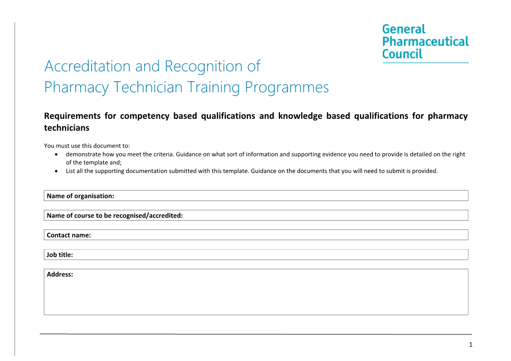 Technical Certificate Template for Pharmacy Services S/Nvq Level 3 Underpinning Knowledge