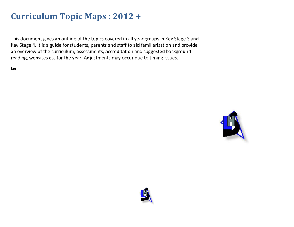 Curriculum Topic Maps : 2012 +