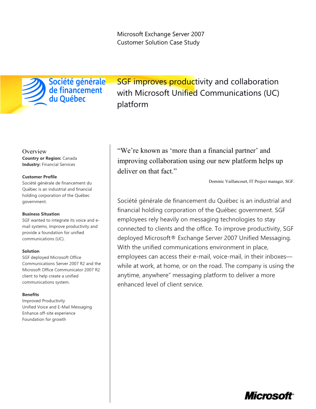 Metia CEP SGF Improves Productivity and Collaboration with Microsoft Unified Communications (U