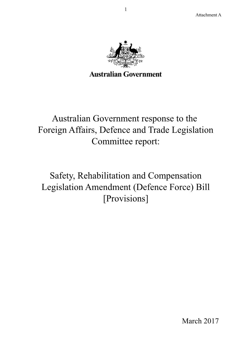 Australian Government Response to The