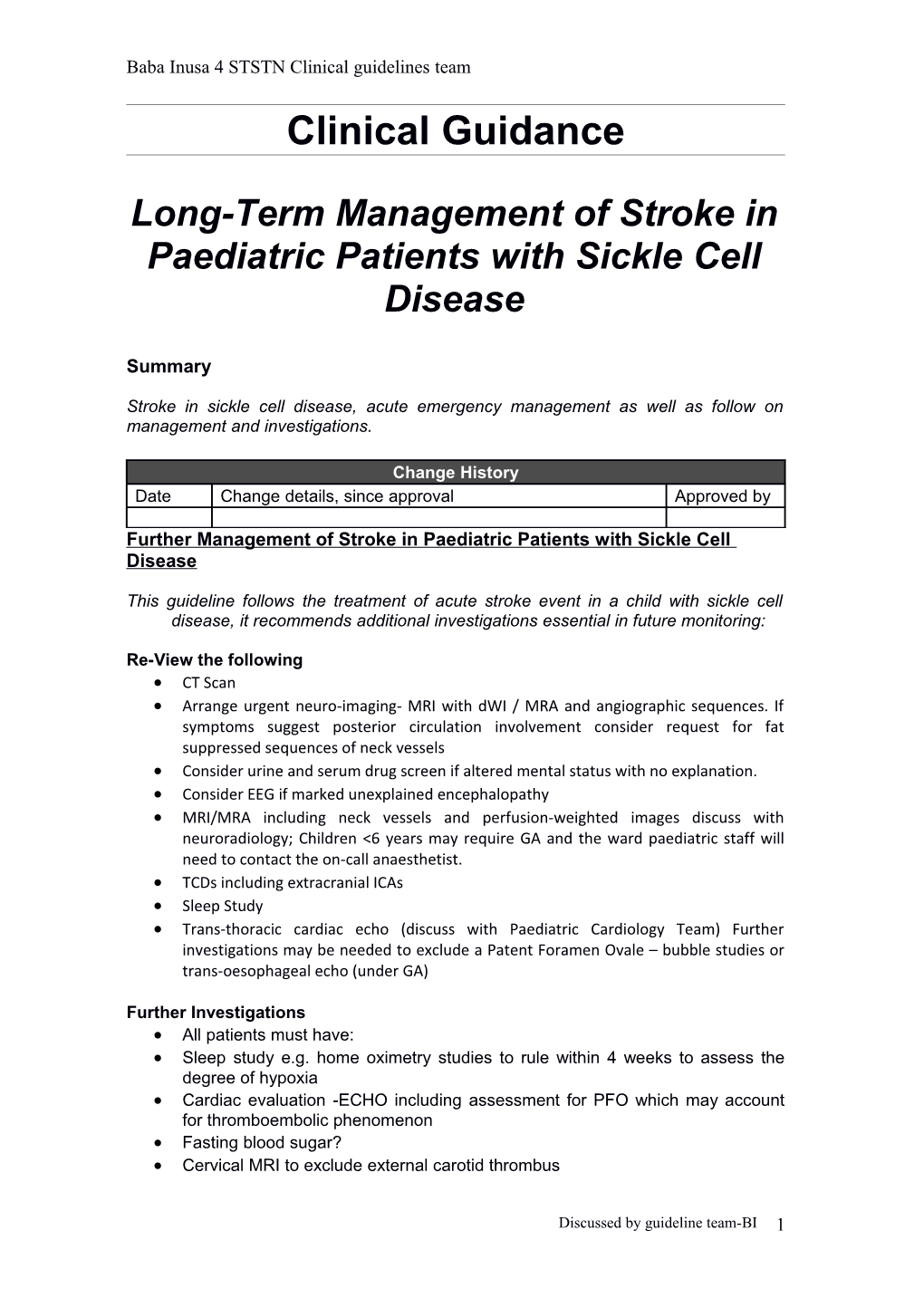 Baba Inusa 4 STSTN Clinical Guidelines Team