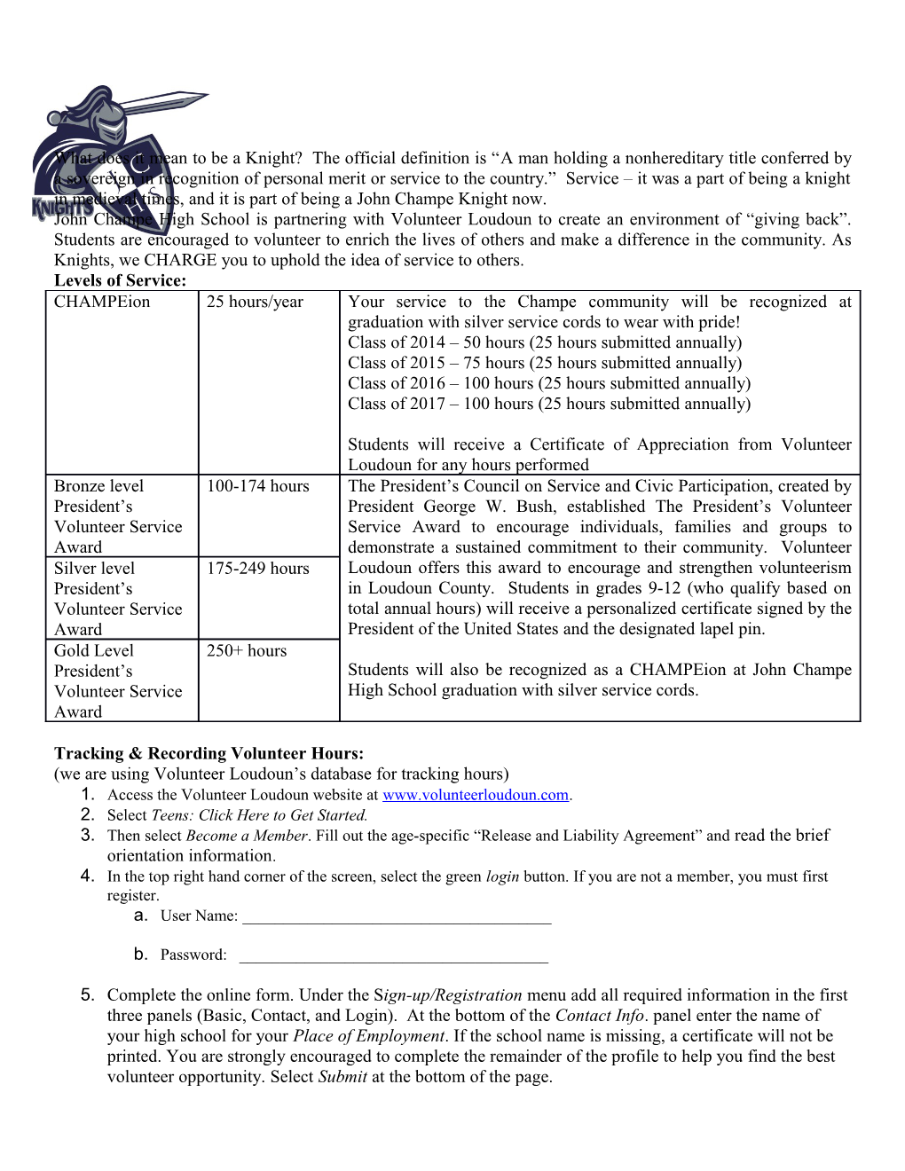 Tracking & Recording Volunteer Hours