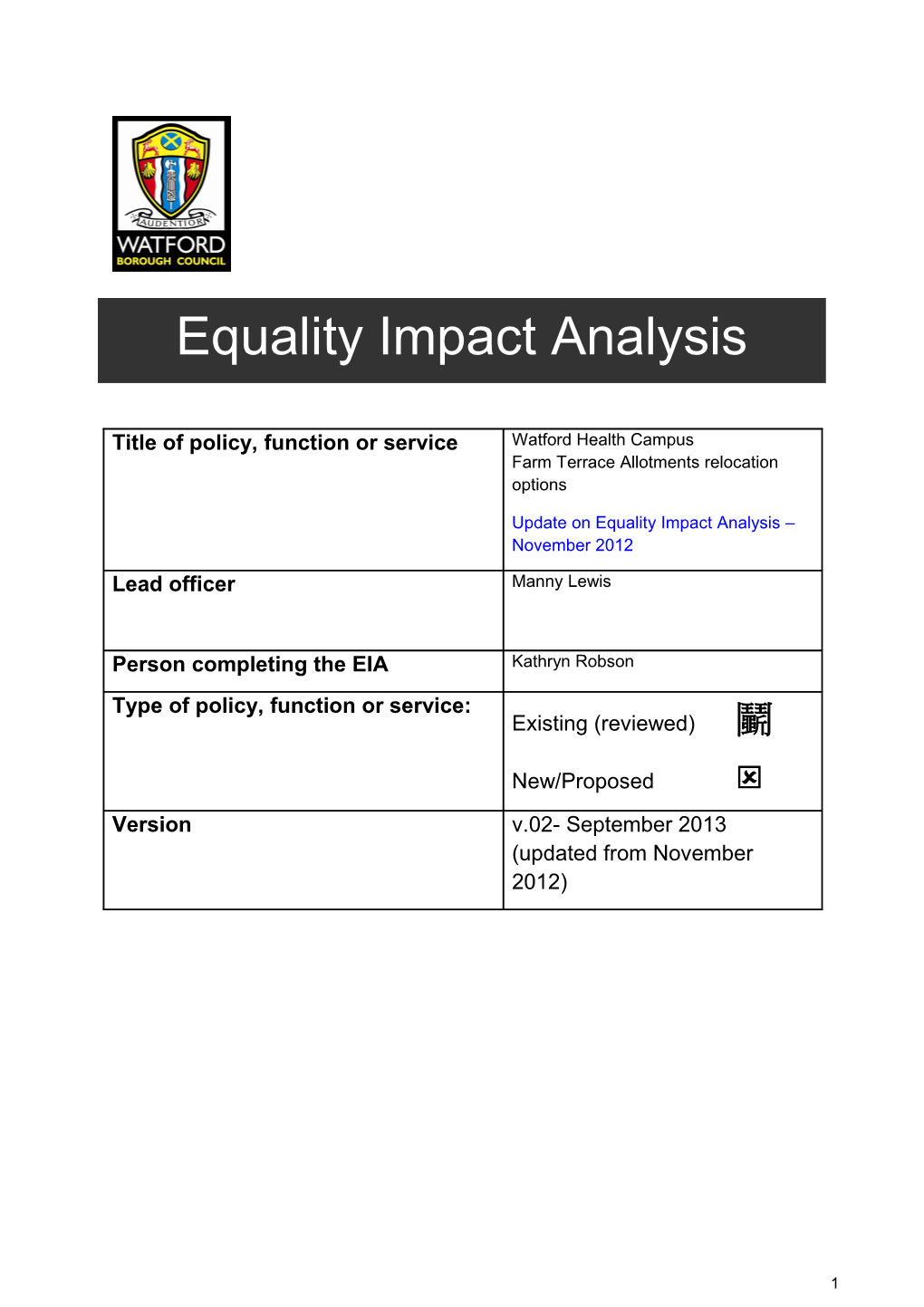 This Version of the EIA, Therefore, Provides This Update