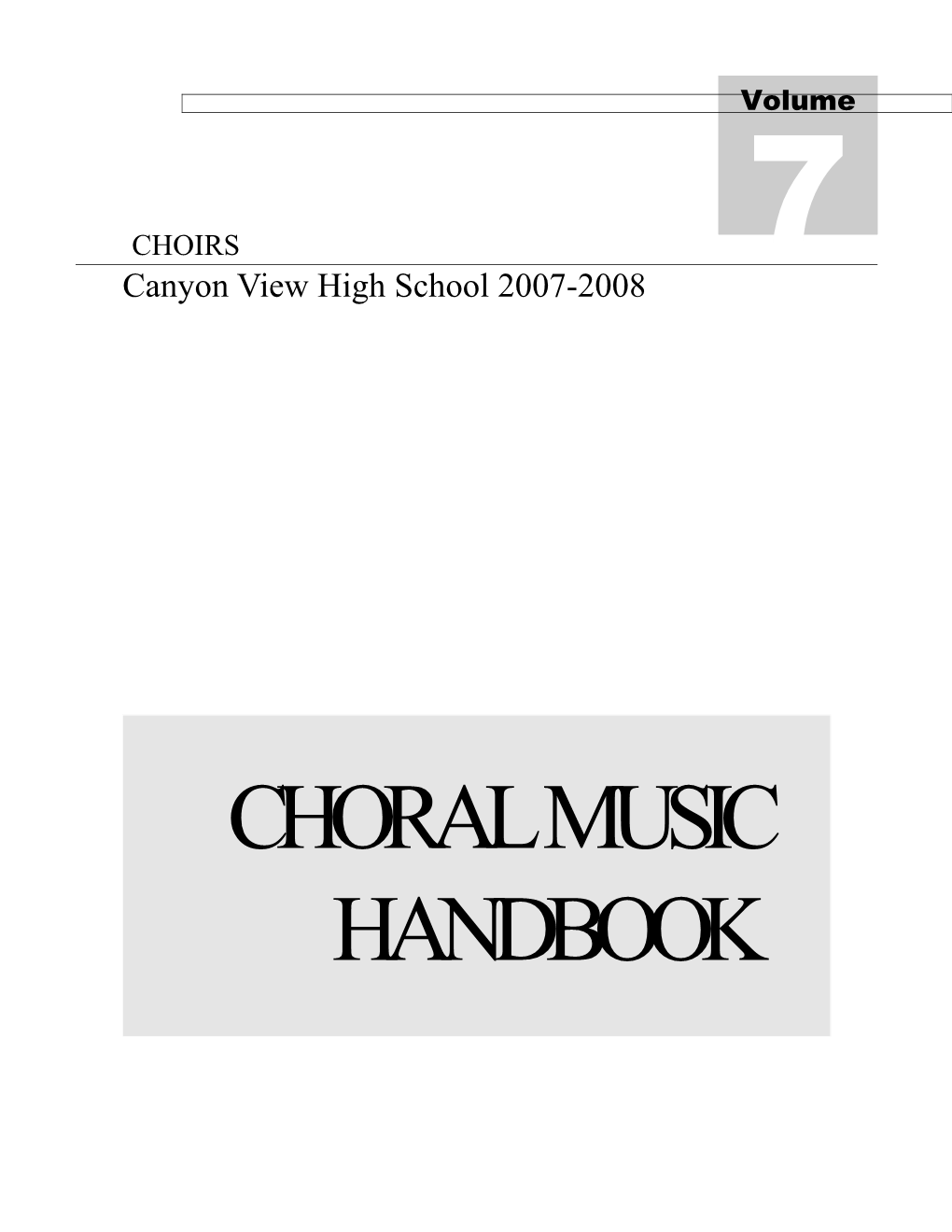 Canyon View High School Choirs