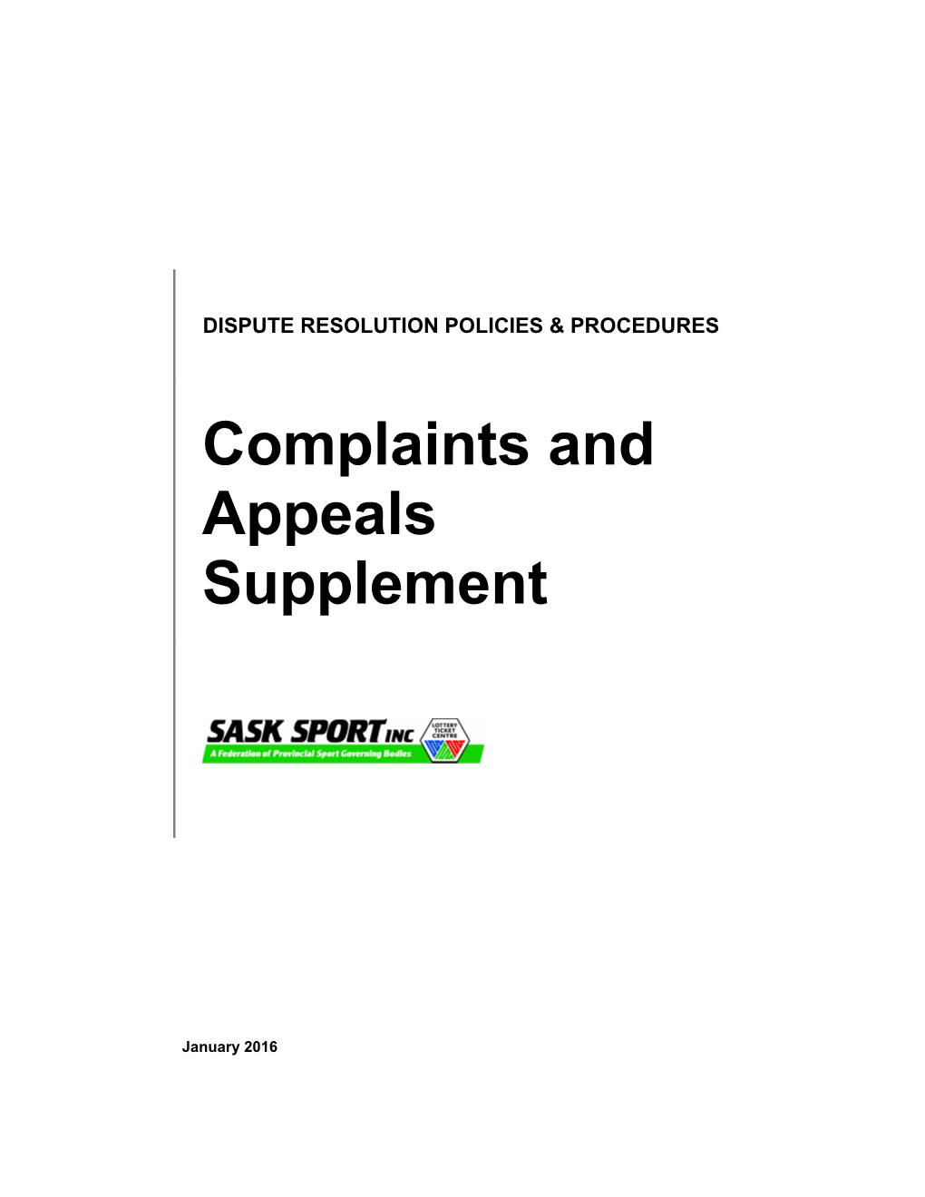 Complaints and Appeals Supplement