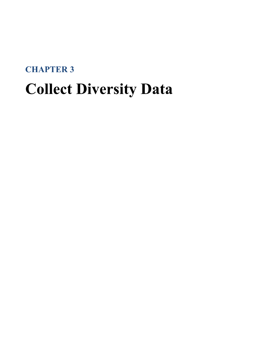 Collect Diversity Data