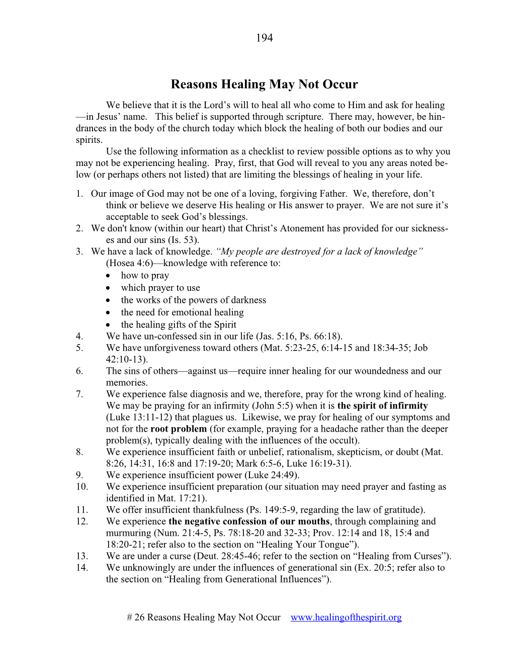 Reasons Healing May Not Occur