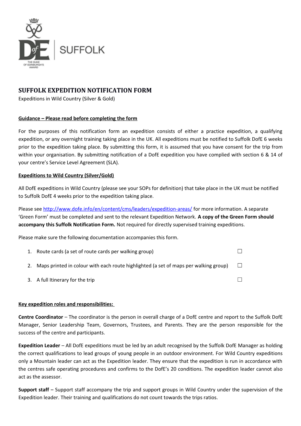 Suffolk Expedition Notification Form