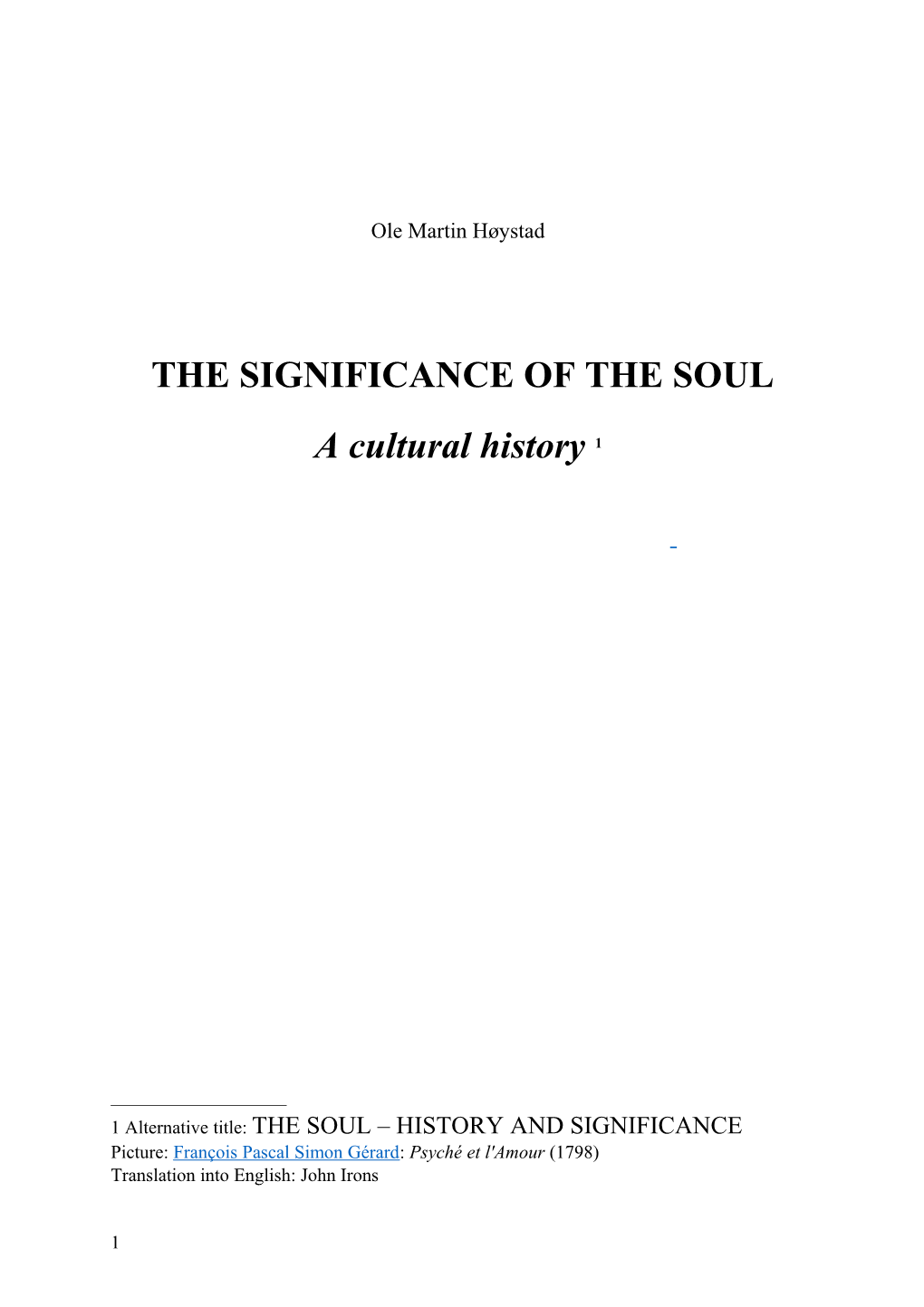 The Significance of the Soul