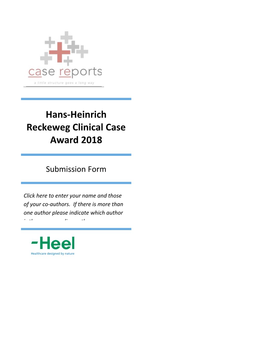 Hans-Heinrich Reckeweg Clinical Case Award 2018