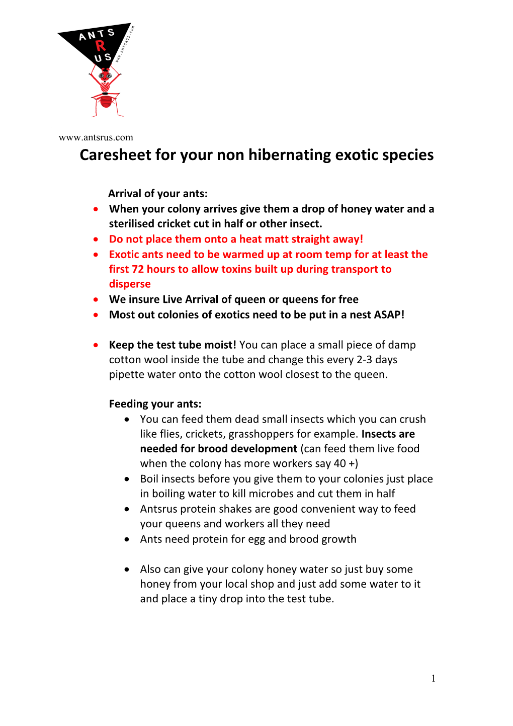Caresheet for Yournon Hibernating Exotic Species