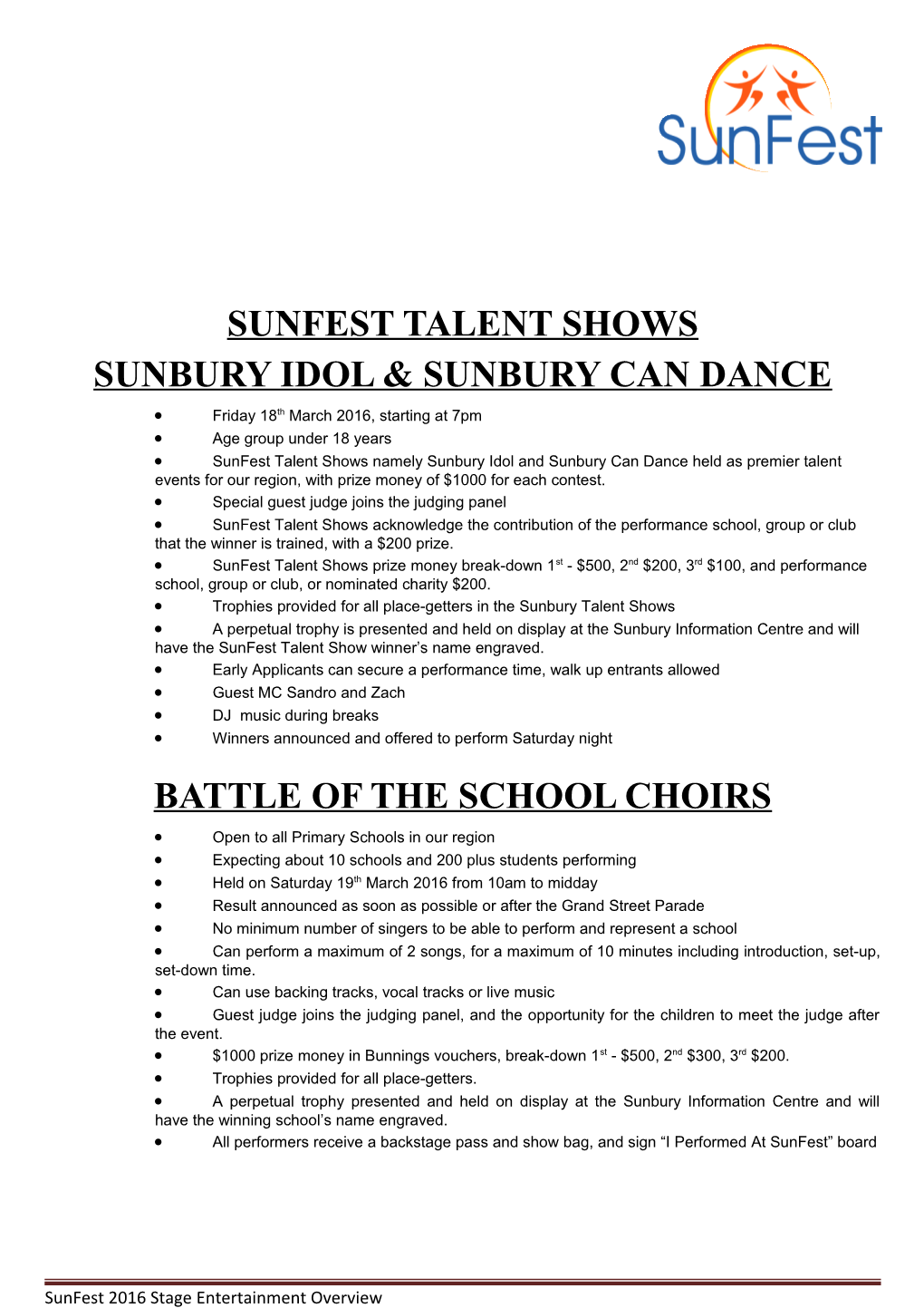 Sunbury Idol & Sunbury Can Dance