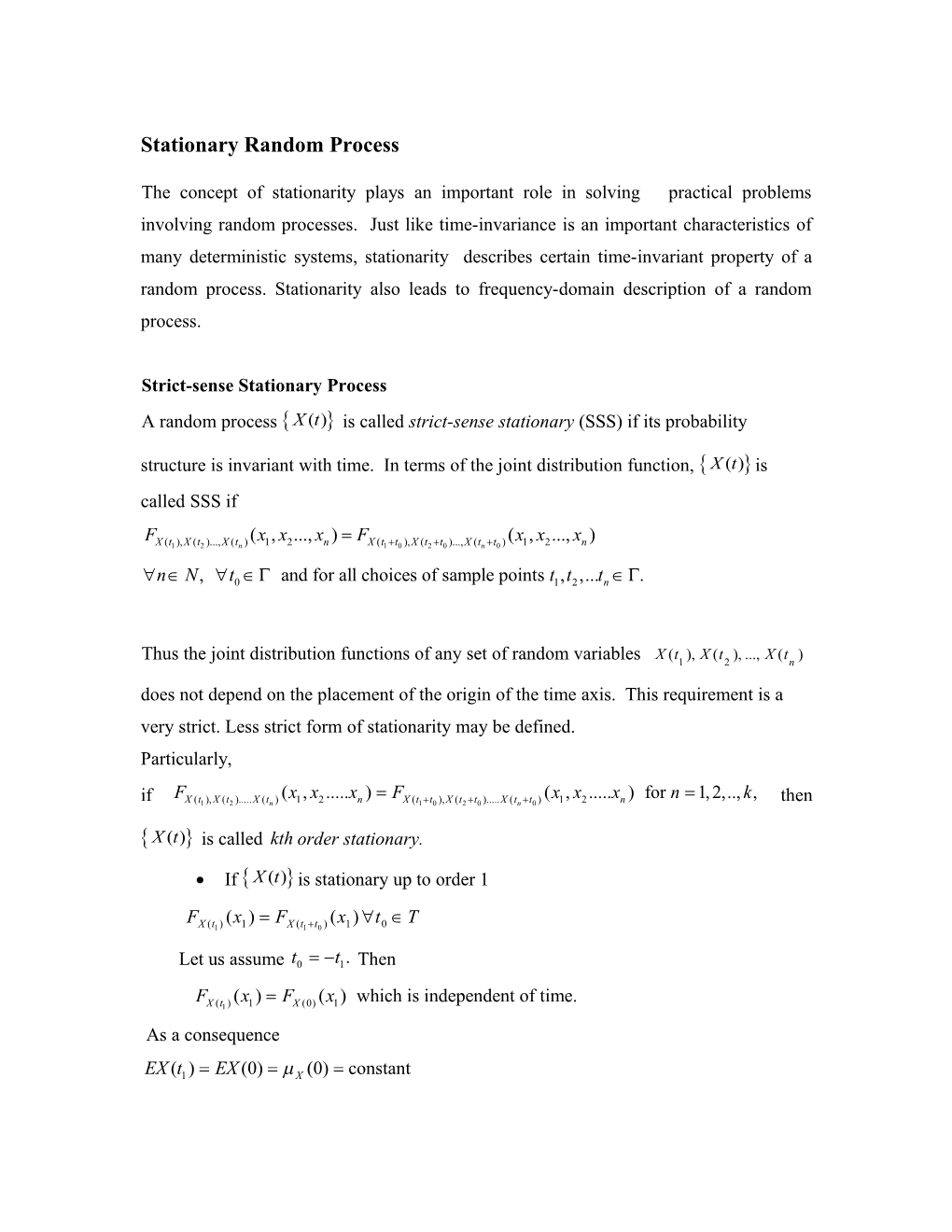 Properties Autocorrelation Function