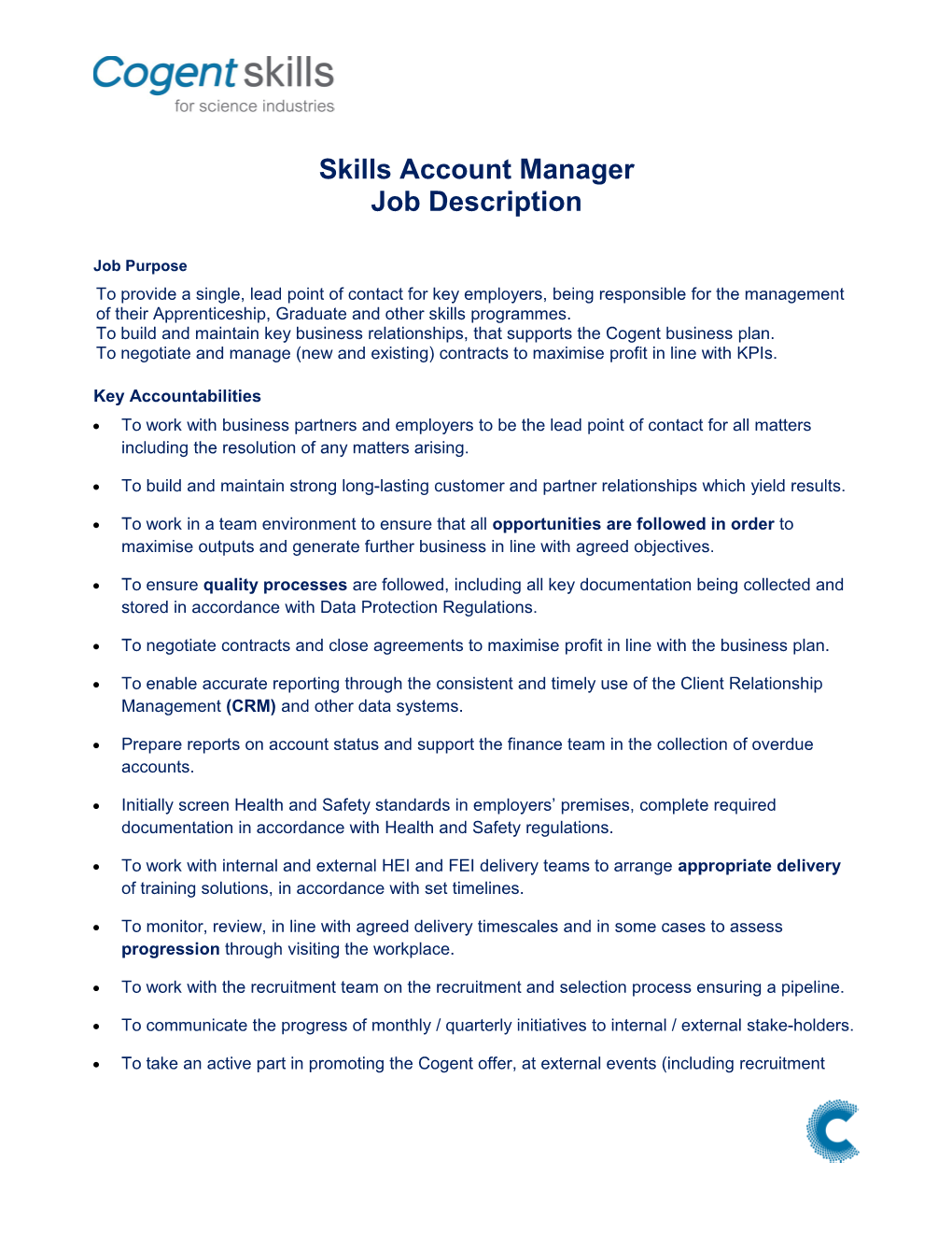 Skills Account Manager