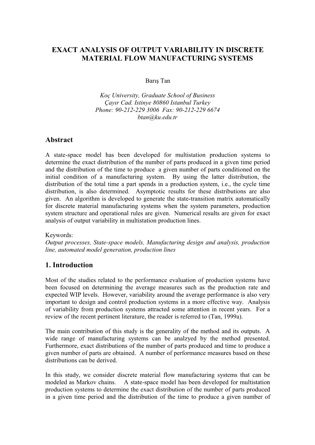 Cycle Time Variability and Due-Date Performance of Manufacturing Systems