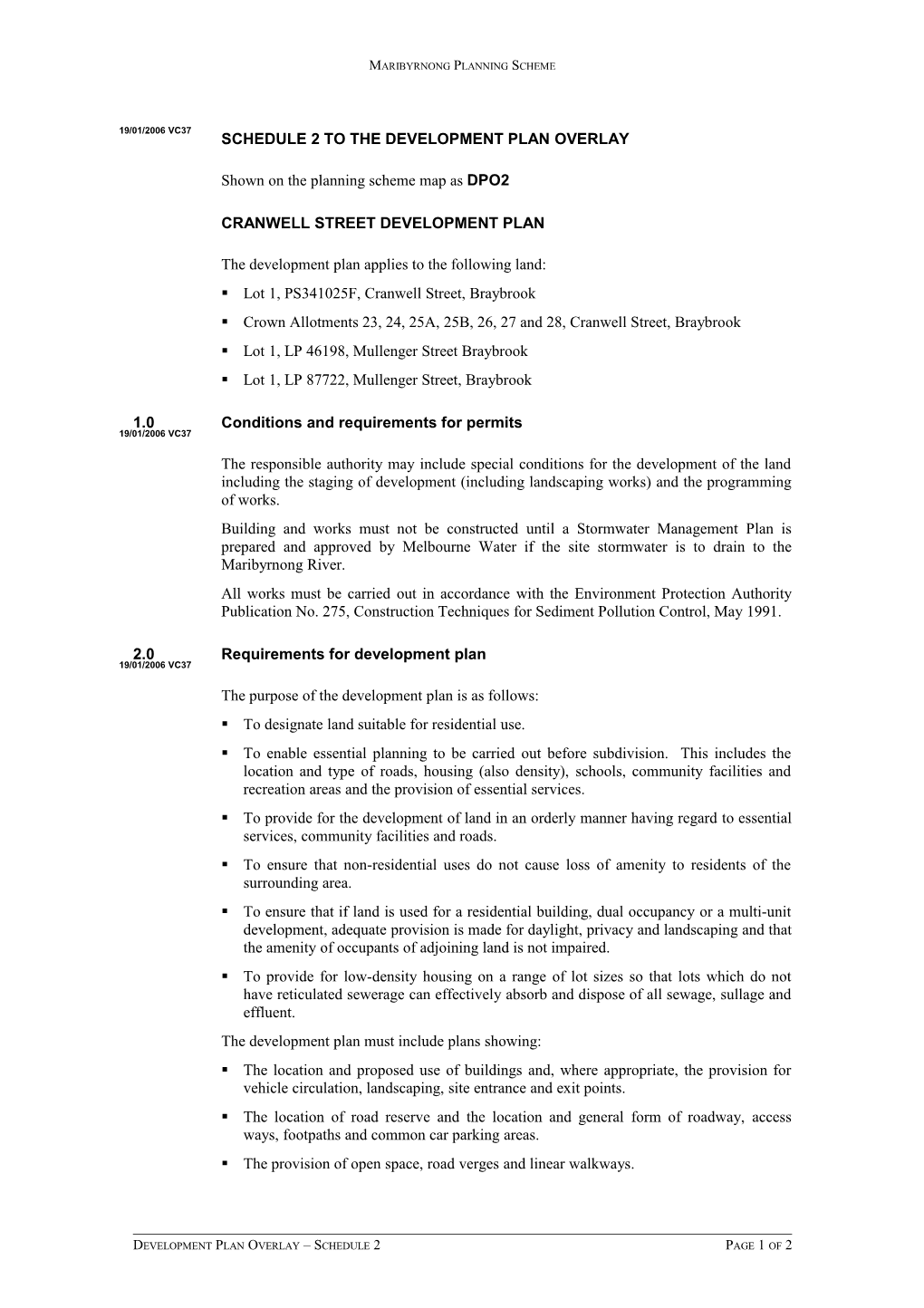 Cranwell Street Development Plan