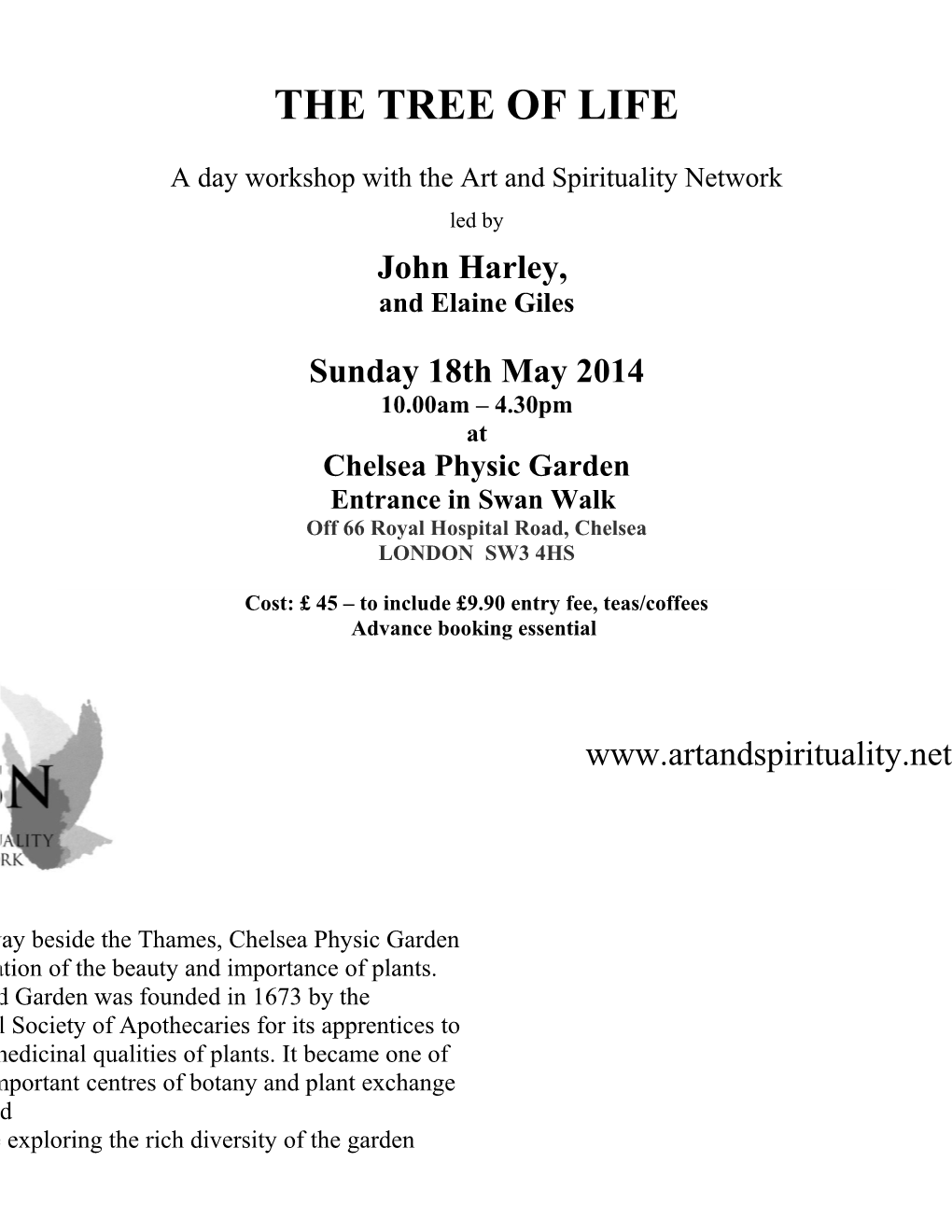 A Day Workshop with the Art and Spirituality Network