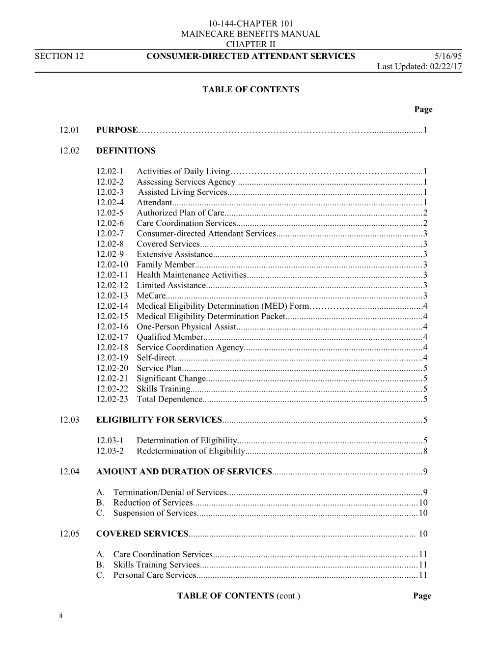 Section 12 Consumer-Directed Attendant Services 5/16/95