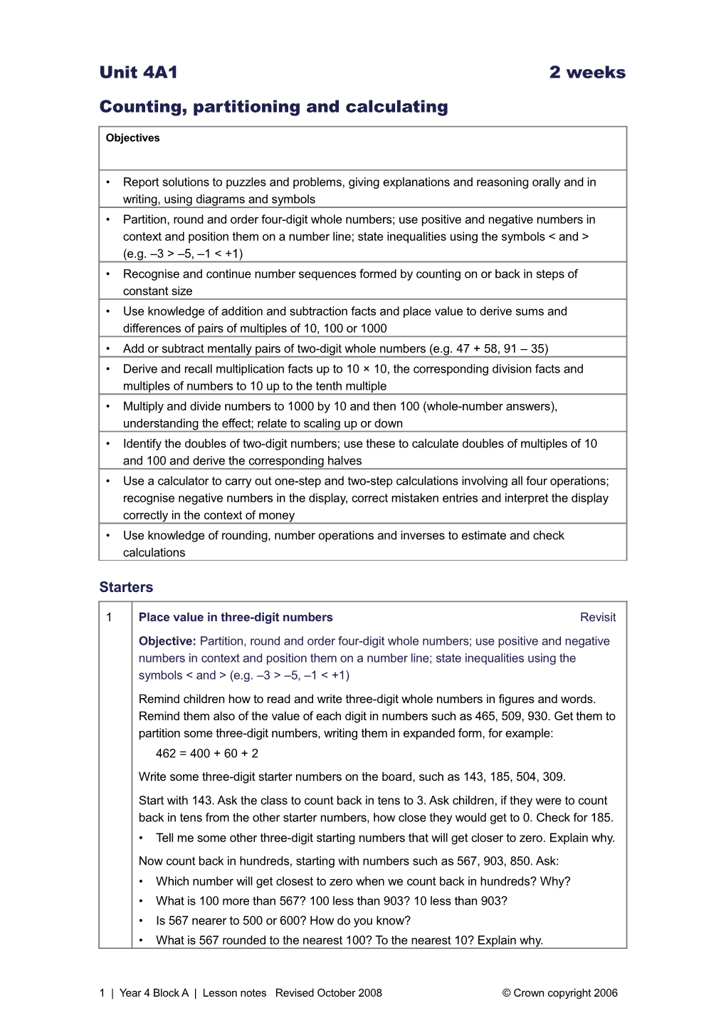 Catch-Up Maths Word Template