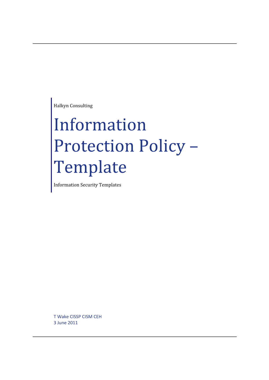 Information Protection Policy Template