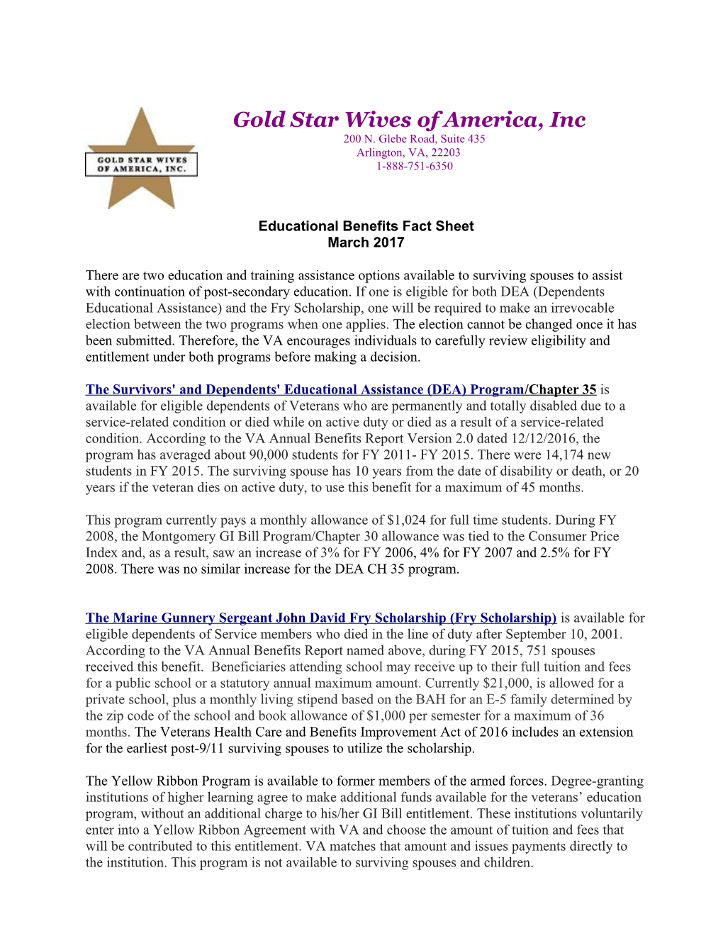 Gold Star Wives of America, Inc