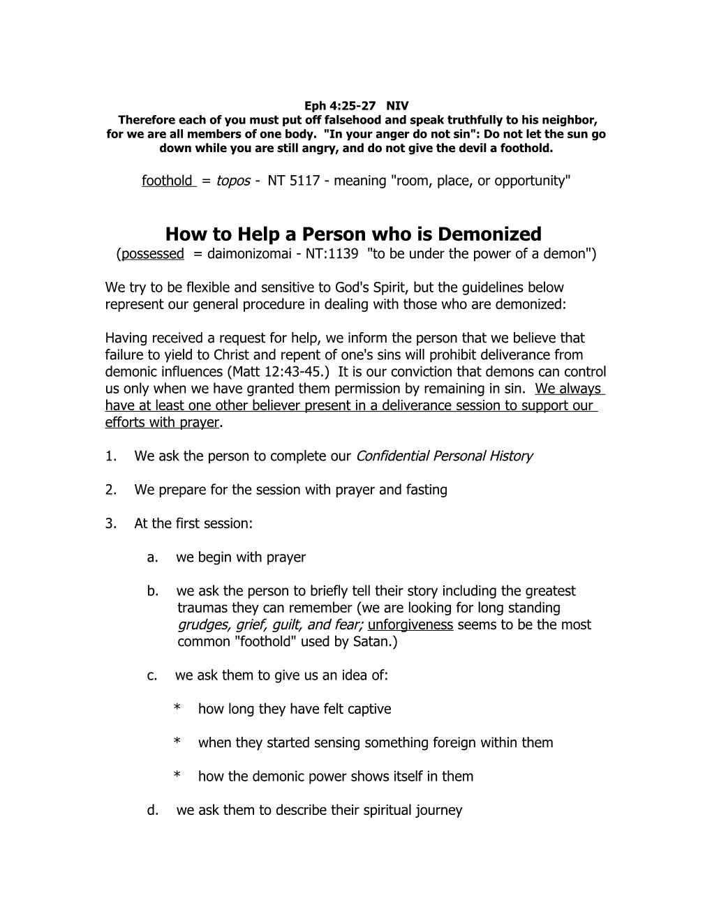 How to Help a Person Who Is Demonized