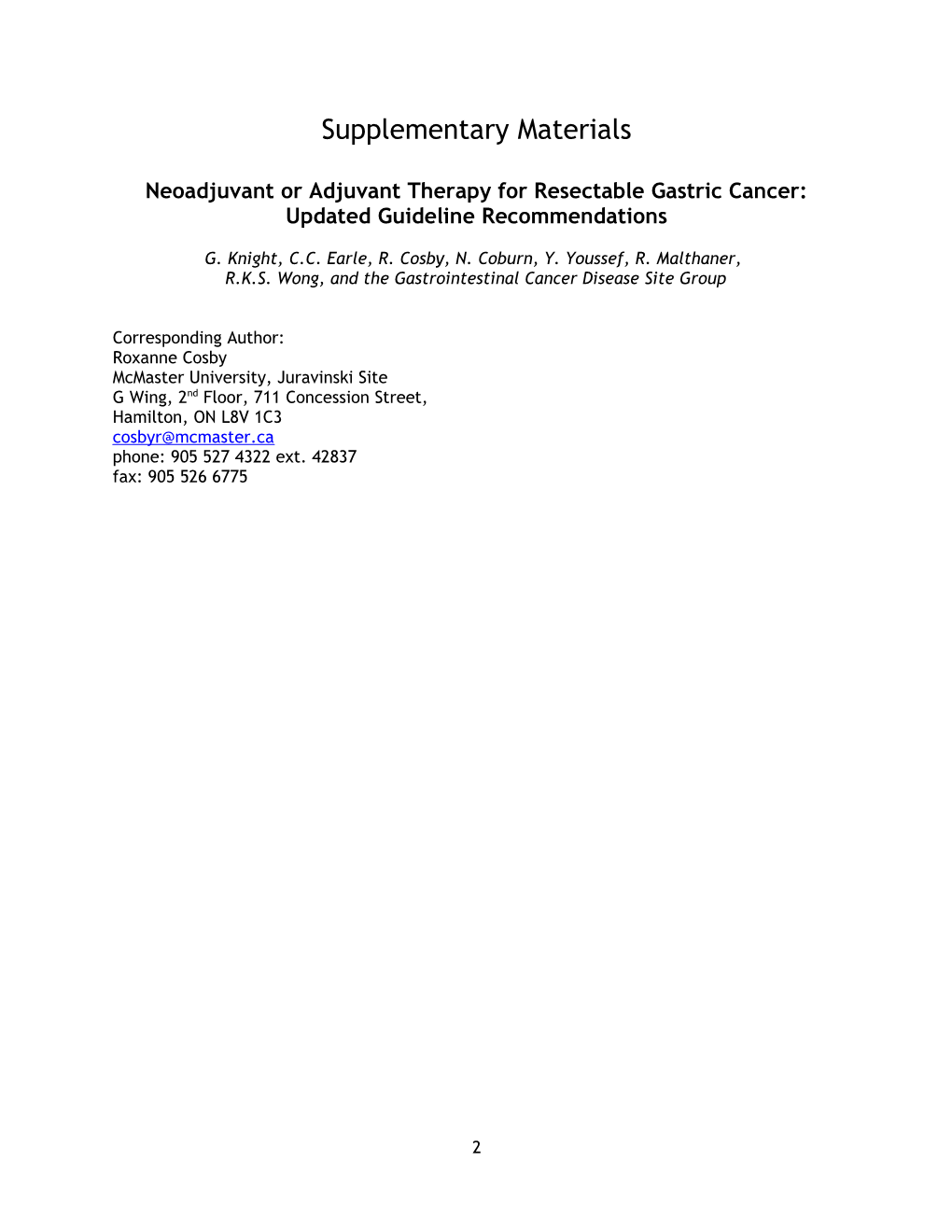 Neoadjuvant Or Adjuvant Therapy for Resectable Gastric Cancer