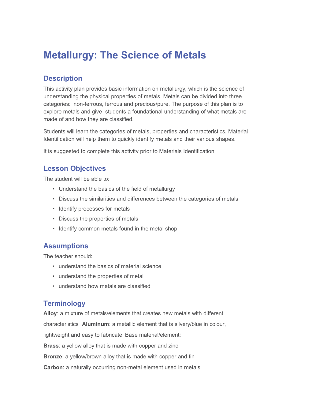 Metallurgy:Thescienceofmetals
